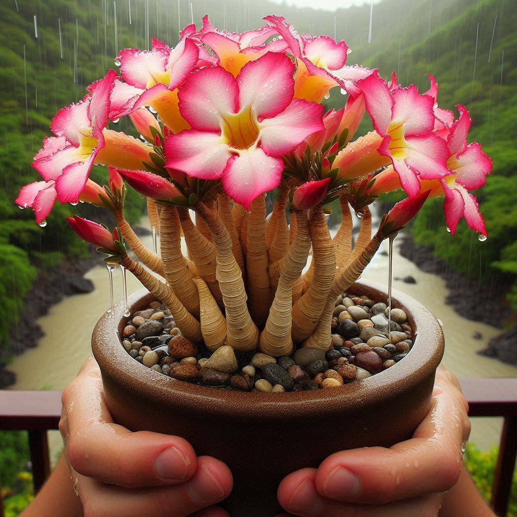 Manutenção de Umidade para Rosas do Deserto em Ambientes Internos