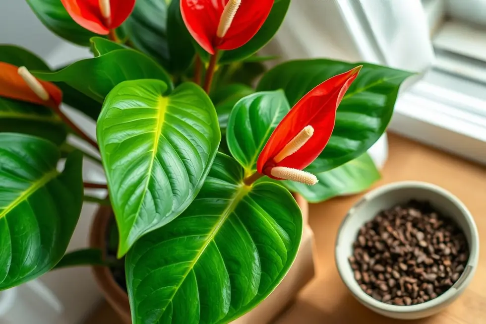 Por que a borra de café faz tão bem para o antúrio?