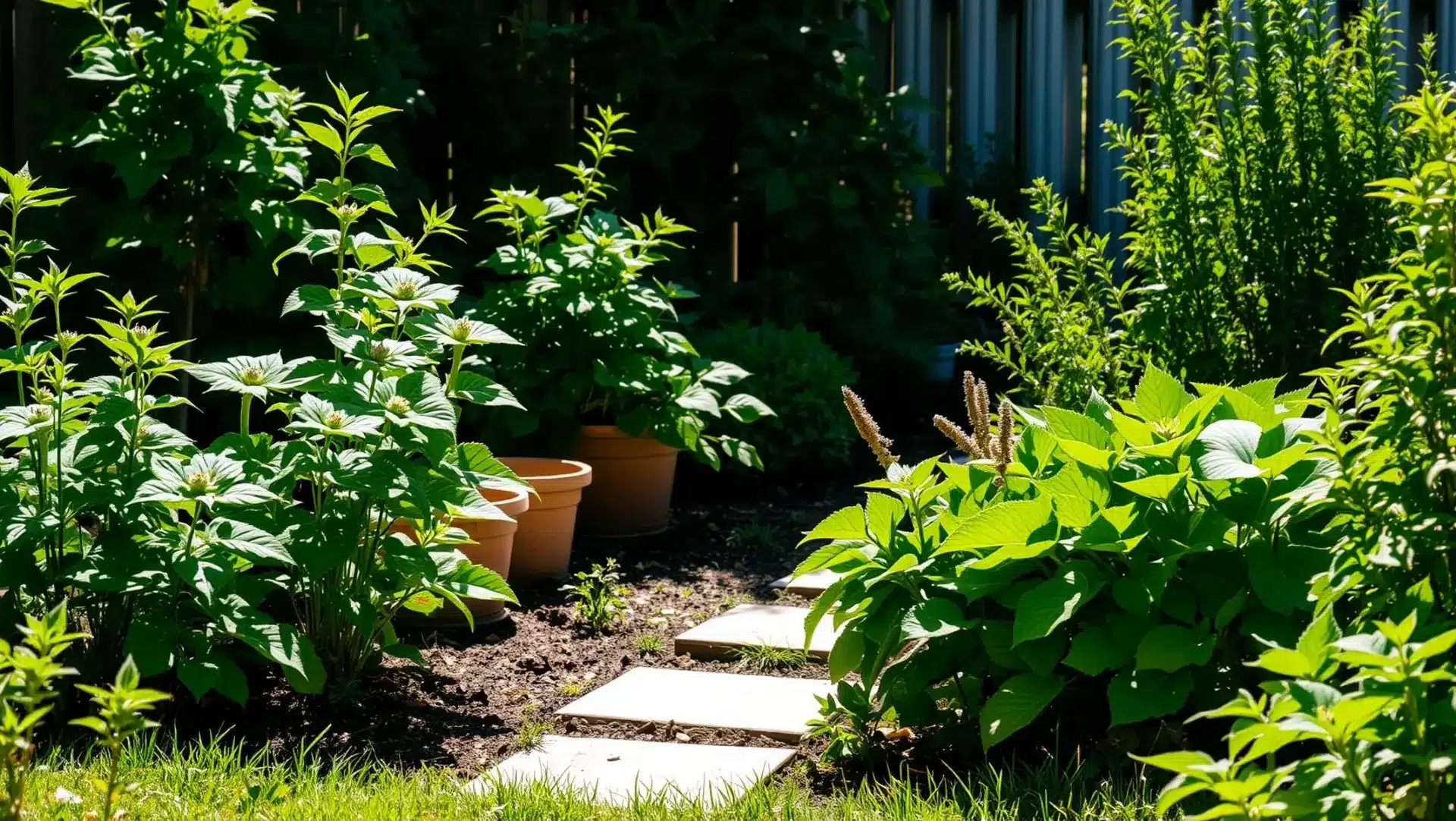 Imagem de um jardim com 5 plantas que afastam insetos sem veneno