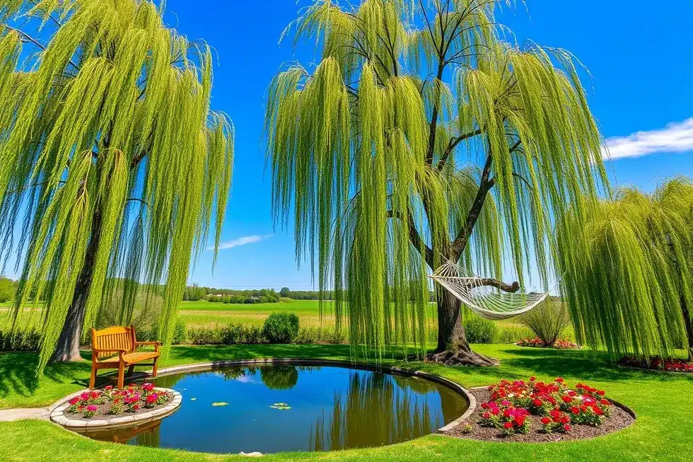 3. Criando Cenários de Encanto: Combinações e Usos do Salgueiro-Chorão no Jardim