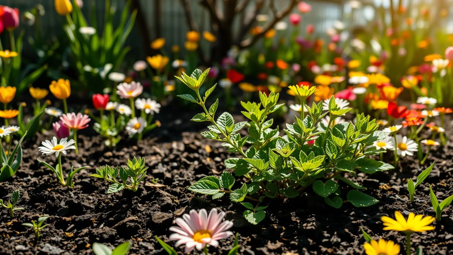 Arruda sempre viçosa em um jardim ensolarado