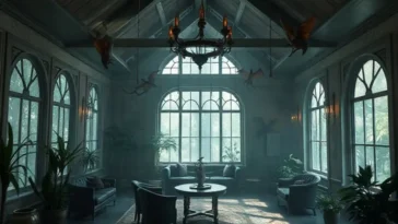 Ambiente interno aconchegante com dracenas decorativas