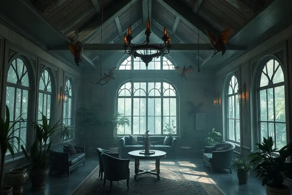 Ambiente interno aconchegante com dracenas decorativas