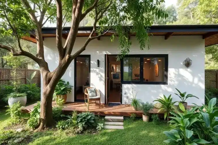 Ambiente interno decorado com filodendros