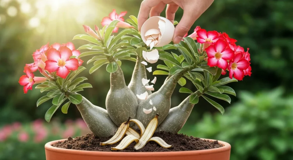 Sua Rosa do Deserto não floresce? 5 Adubos Caseiros que Fazem sua Planta Crescer 3x Mais Rápido e Explodir em Flores