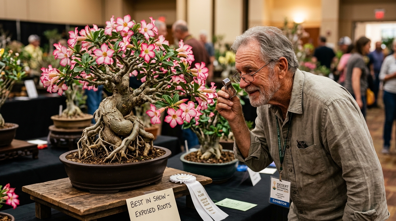Por que colecionadores pagam caro por uma Rosa do Deserto com raiz exposta
